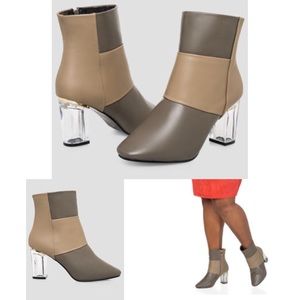 Lucite Chunky Heel Bootie